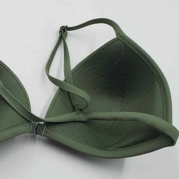 Aerie L Perky Triangle Olive Green Bikini Swimwear with Adjustable Straps Large - Picture 6 of 6